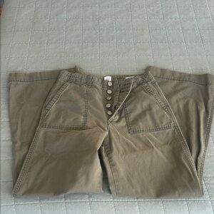 GAP High Rise Wide-Leg Pants in Khaki